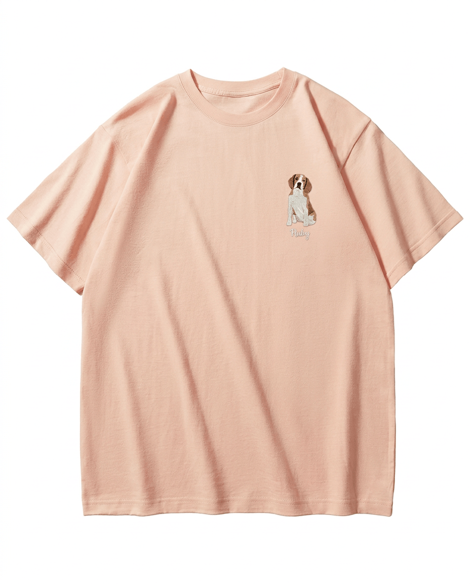Custom Pet Embroidered Story Stitch T-Shirt