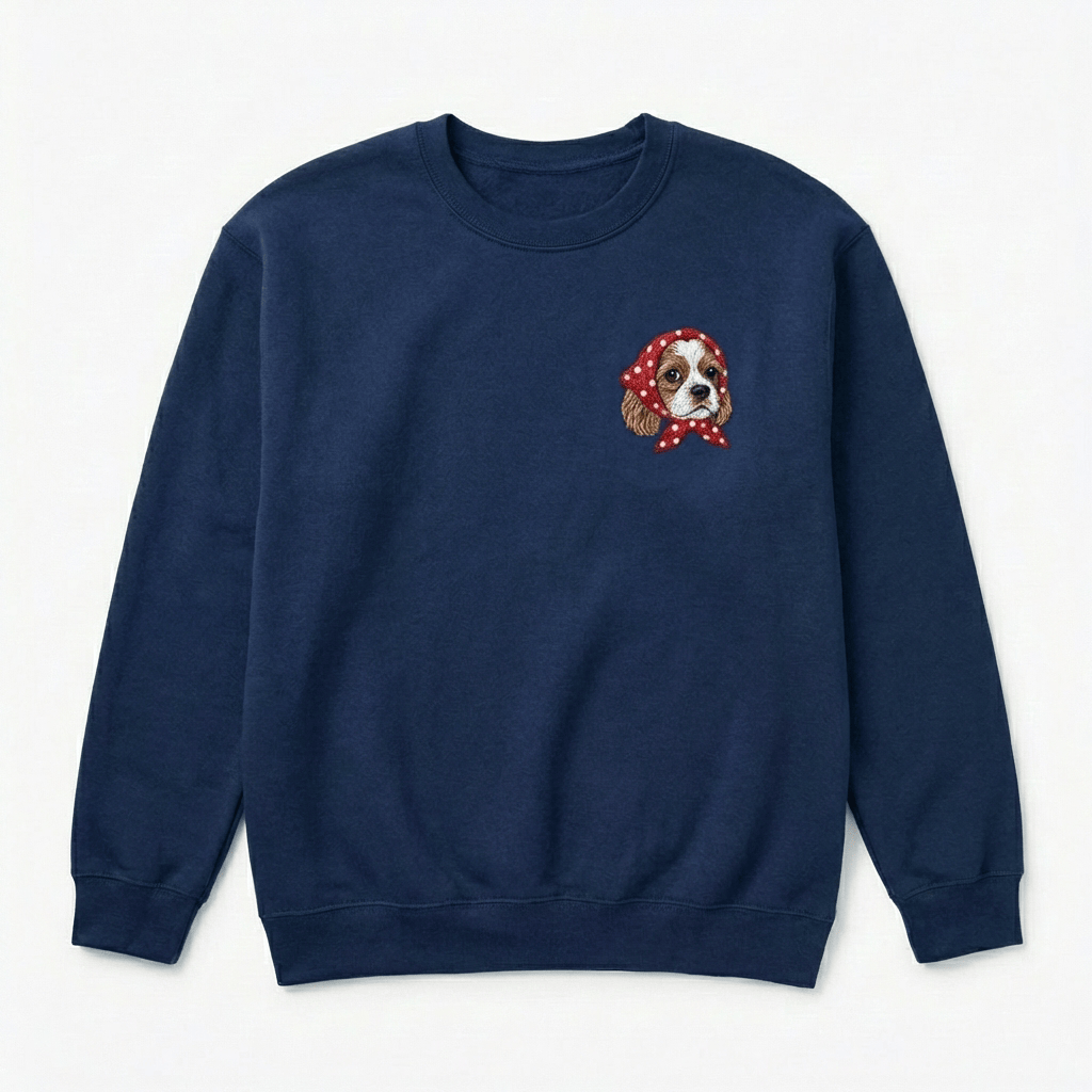 Custom Babushka Embroidered Pet Portrait Hoodie, Sweatshirt