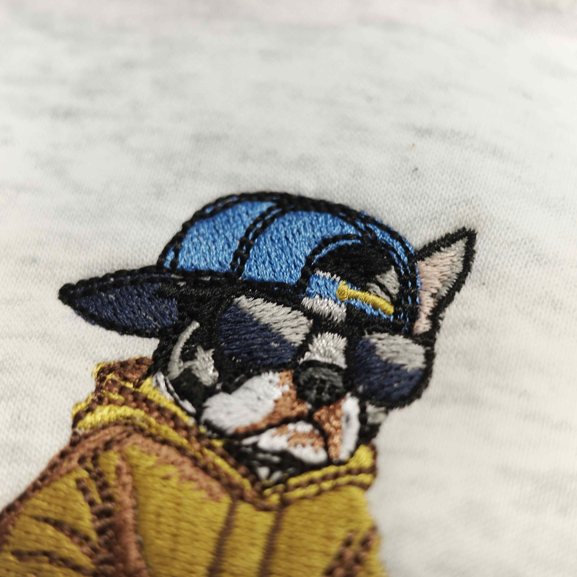 Custom City Cool Embroidered Dog Portrait Hoodie, Sweatshirt