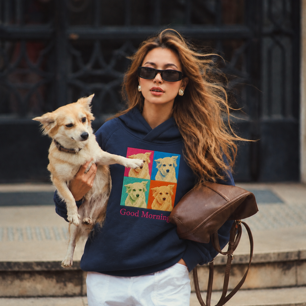 Custom Pet Embroidered Bold Stitch Hoodie