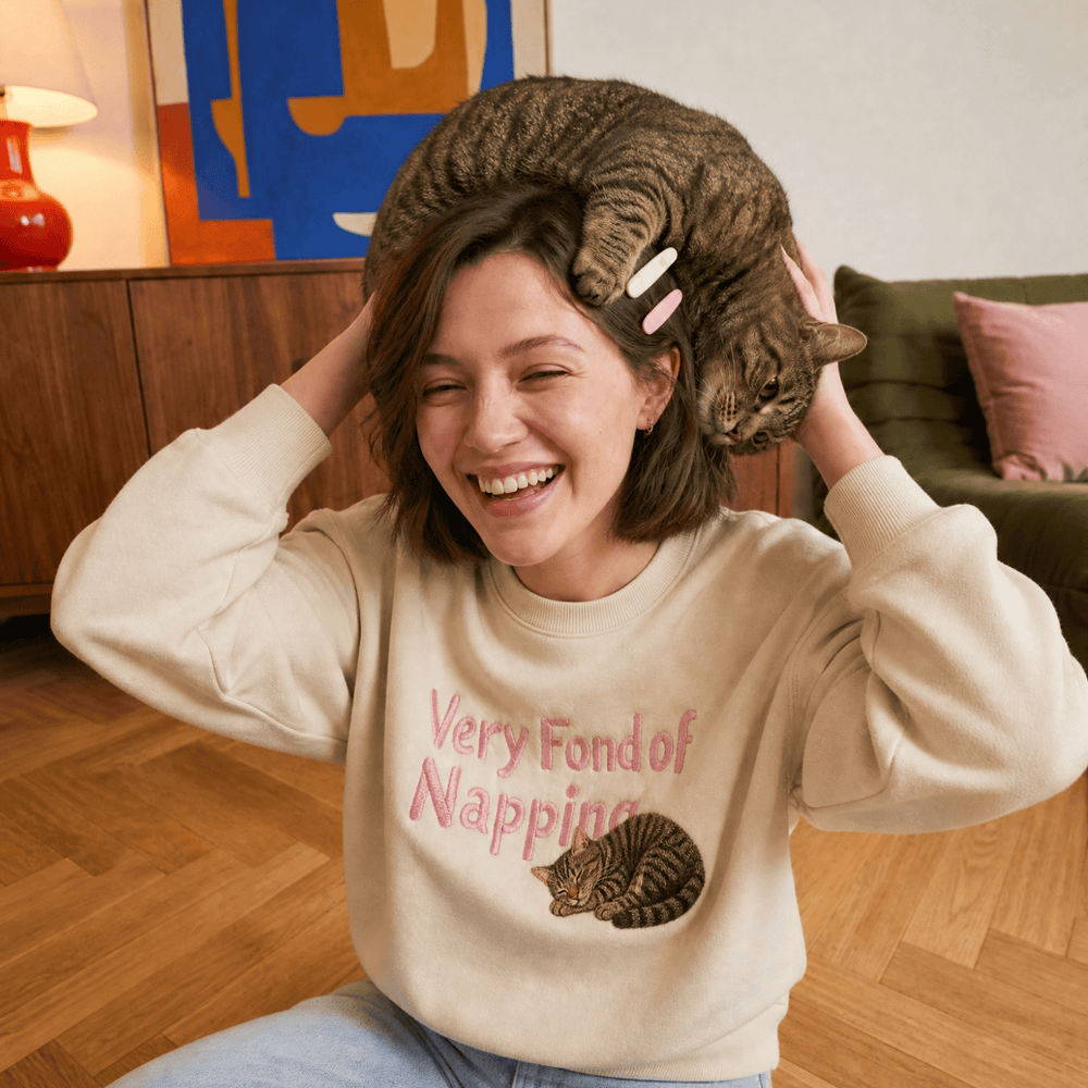Custom Pet Embroidered Sleepyhead Stitch Sweatshirt