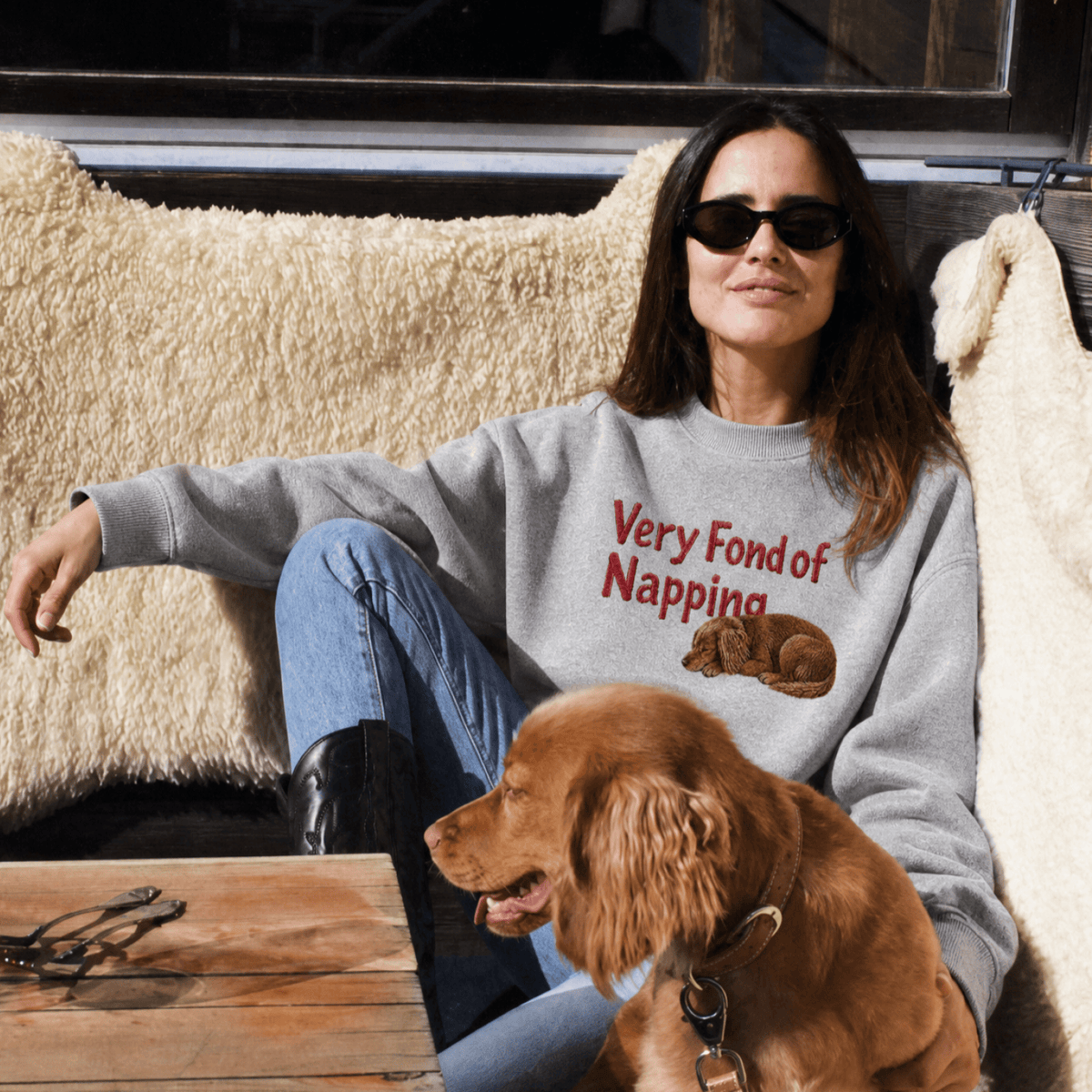 Custom Pet Embroidered Sleepyhead Stitch Sweatshirt
