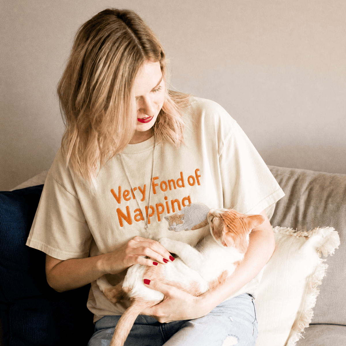 Custom Pet Embroidered Sleepyhead Stitch T-Shirt