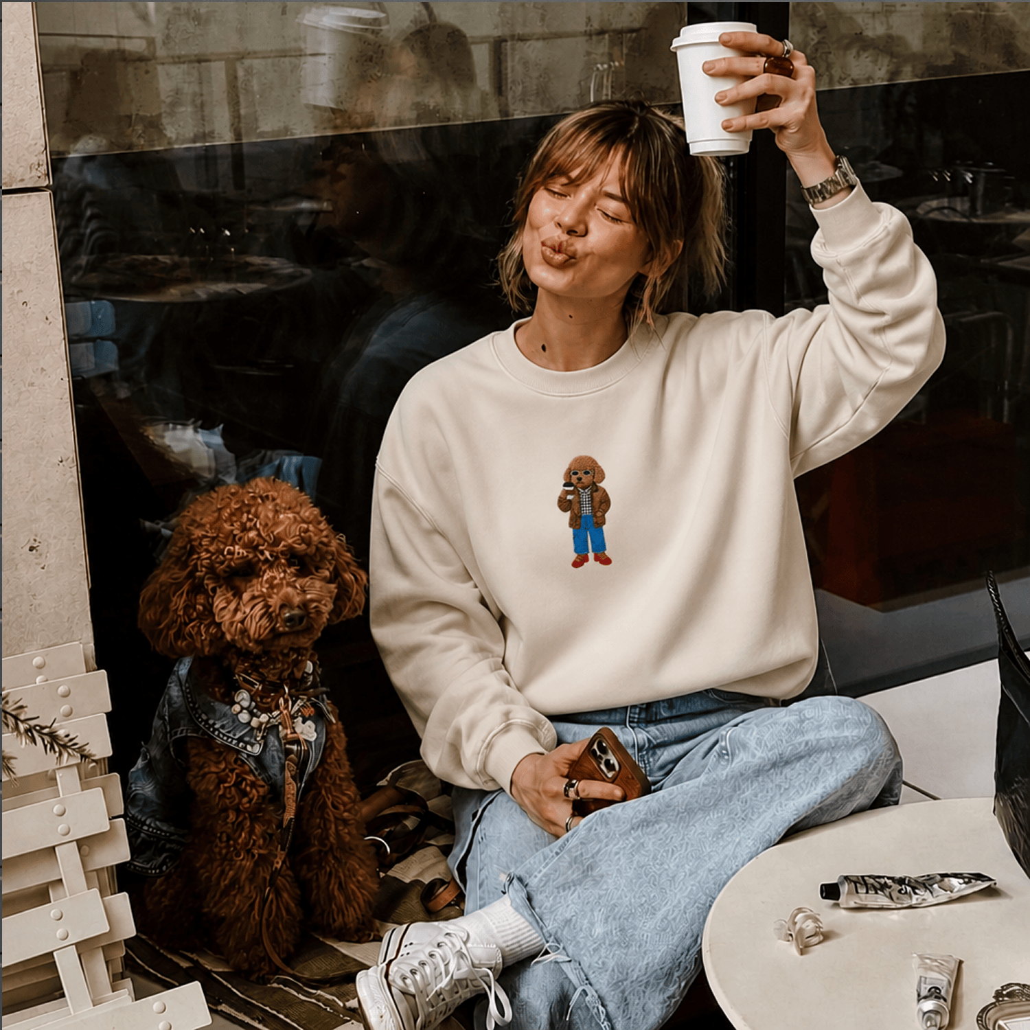 Custom Pet Embroidered Vogue Stitch Sweatshirt