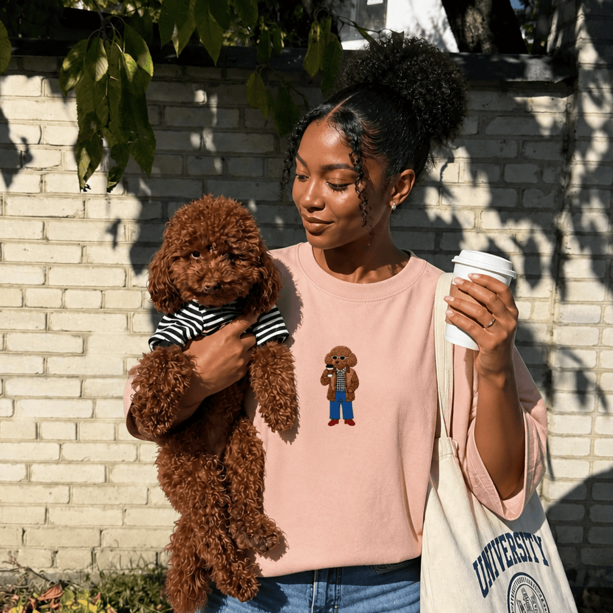 Custom Pet Embroidered Vogue Stitch T-Shirt
