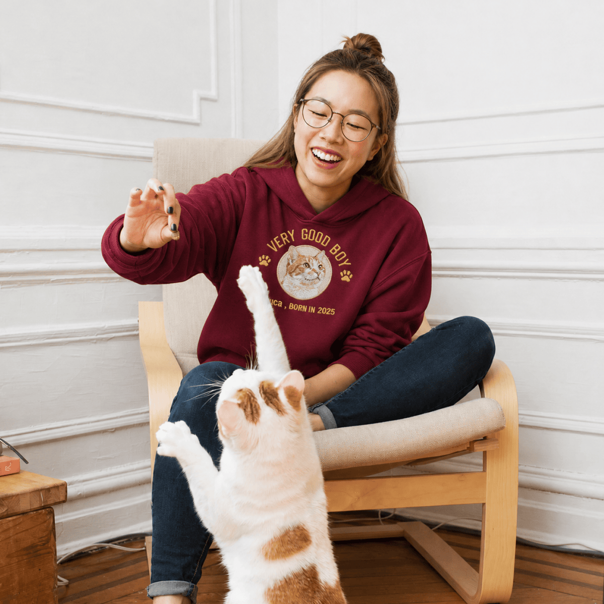 Custom Pet Embroidered Crest Stitch Hoodie