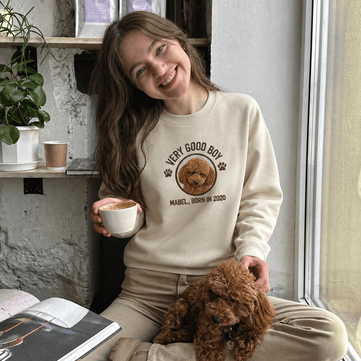 Custom Pet Embroidered Crest Stitch Sweatshirt