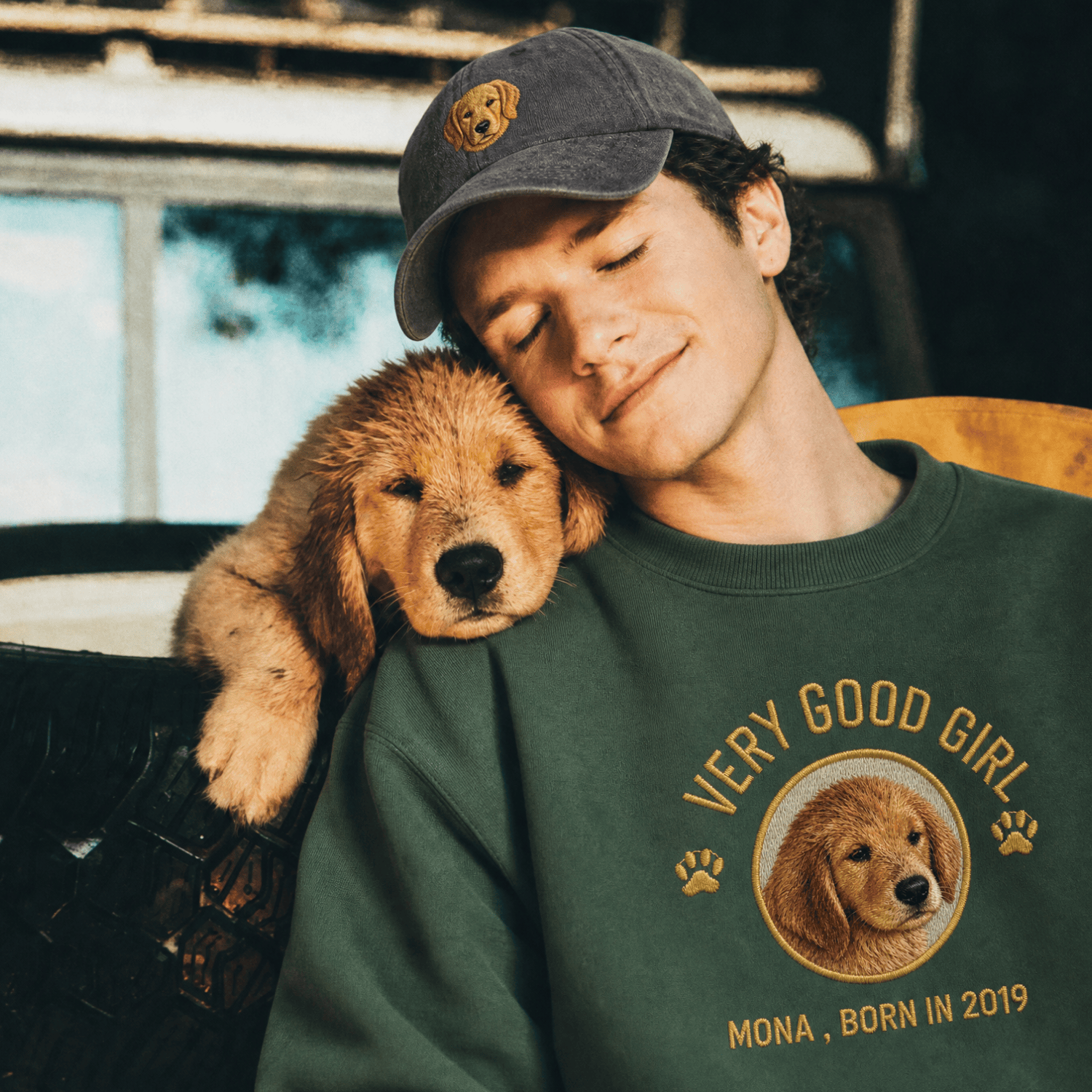 Custom Pet Embroidered Crest Stitch Sweatshirt