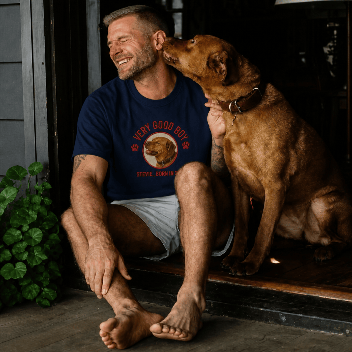 Custom Pet Embroidered Crest Stitch T-Shirt