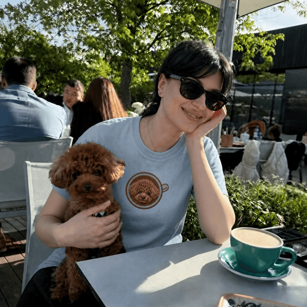 Custom Pet Embroidered Brew Stitch T-Shirt