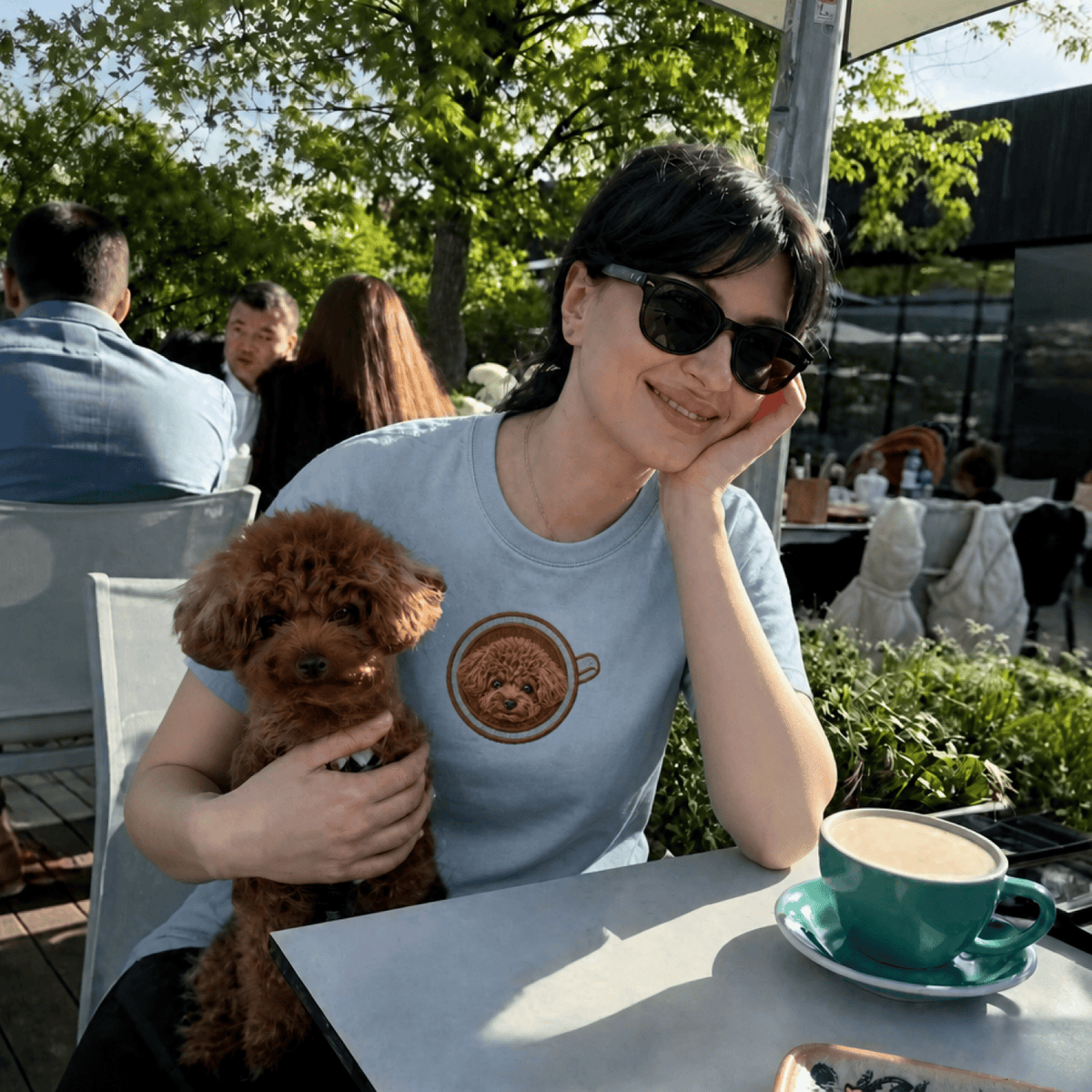 Custom Pet Embroidered Brew Stitch T-Shirt