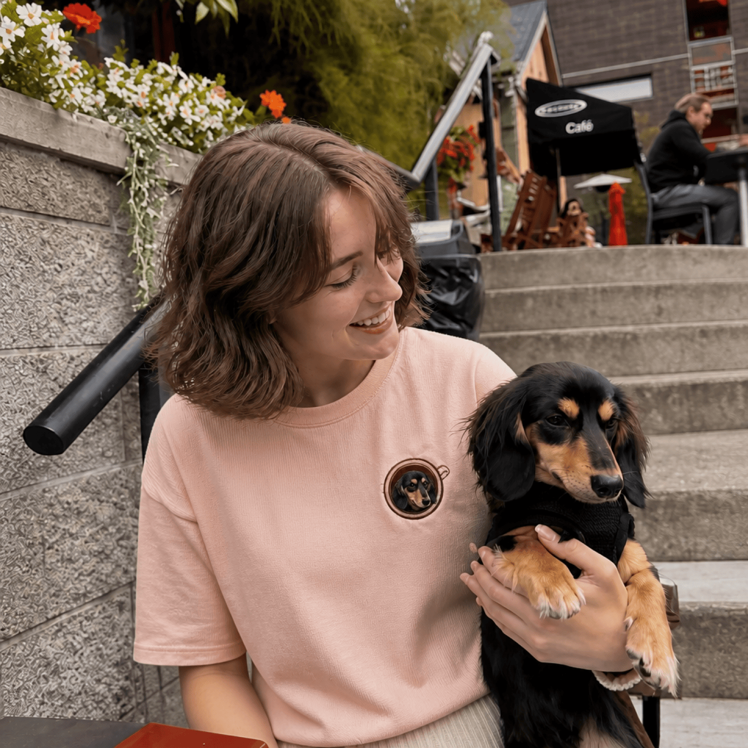 Custom Pet Embroidered Brew Stitch T-Shirt