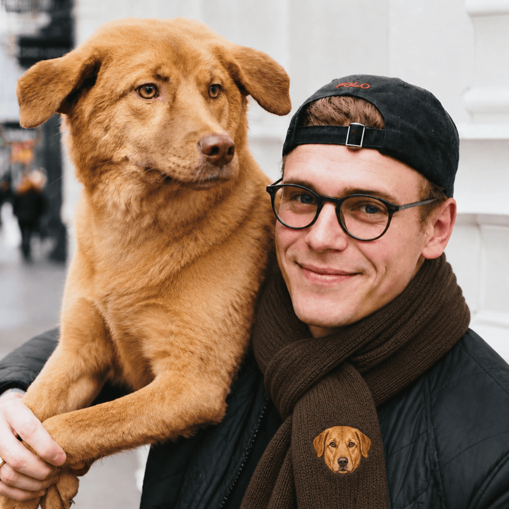 Custom Pet Embroidered Icon Stitch Scarf