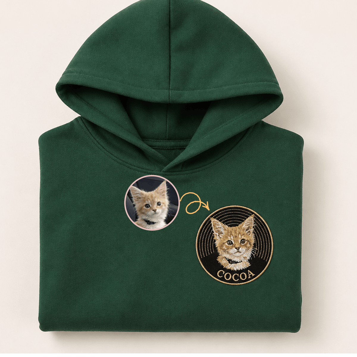 Custom Pet Embroidered Groove Stitch Hoodie