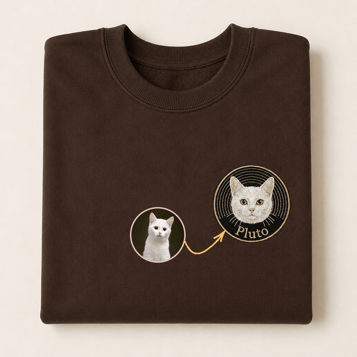 Custom Pet Embroidered Groove Stitch Sweatshirt