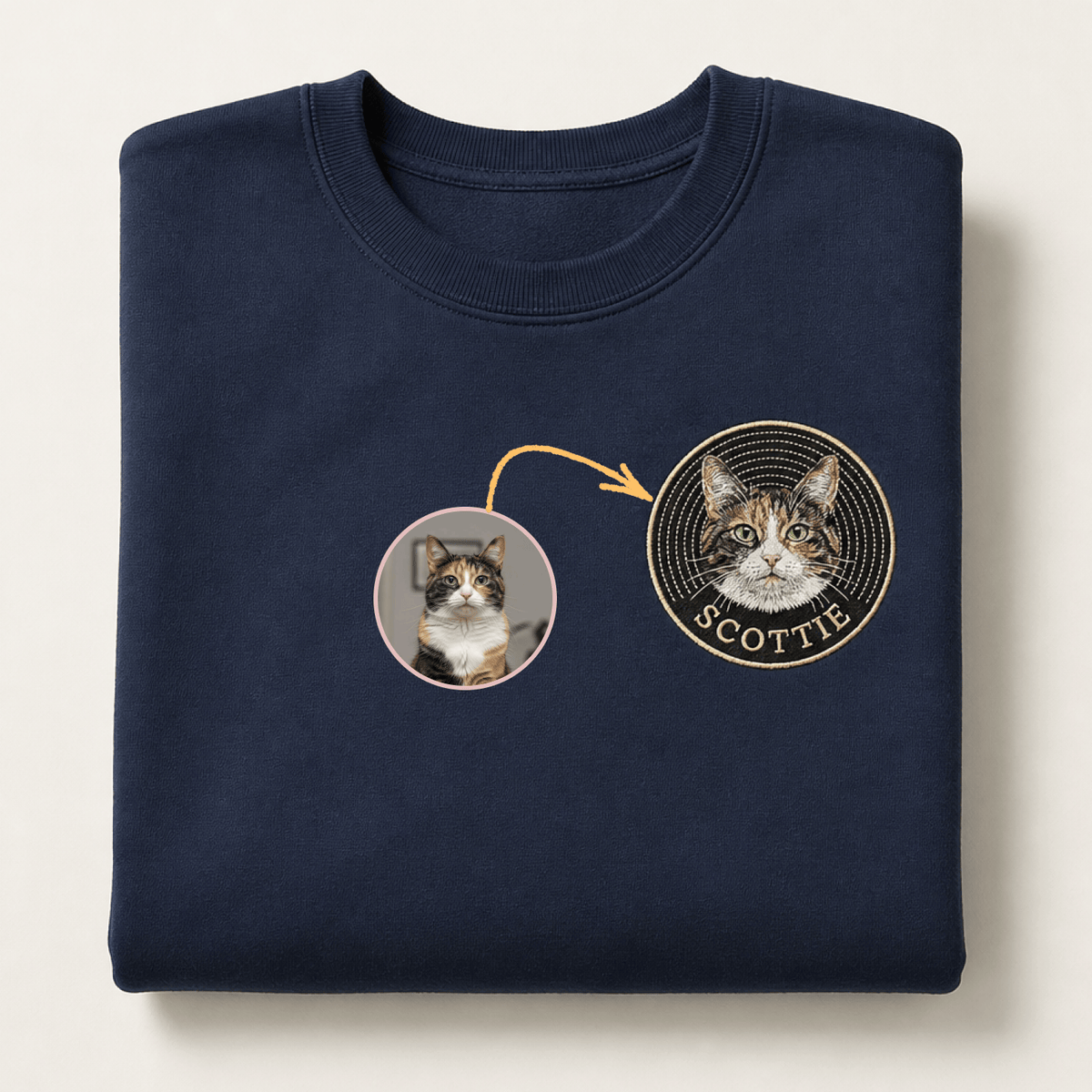 Custom Pet Embroidered Groove Stitch Sweatshirt