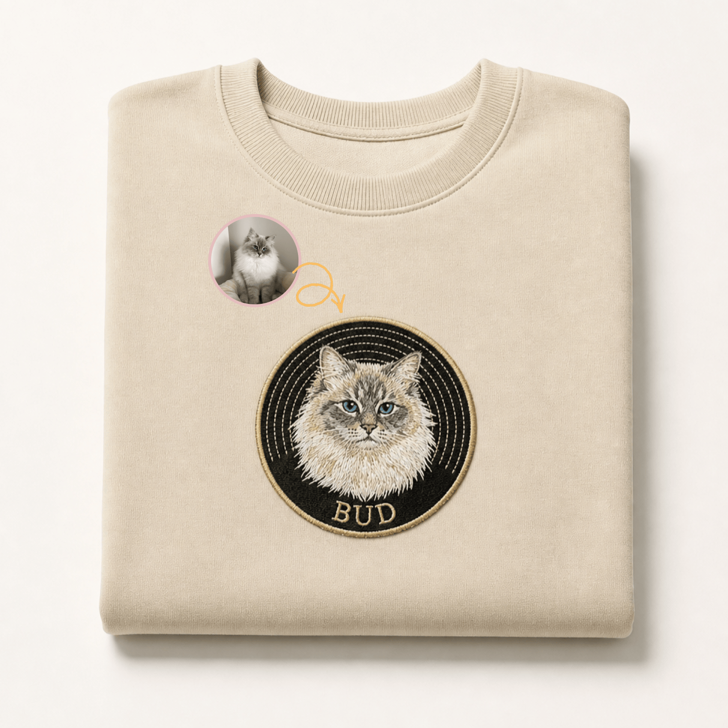 Custom Pet Embroidered Groove Stitch Sweatshirt