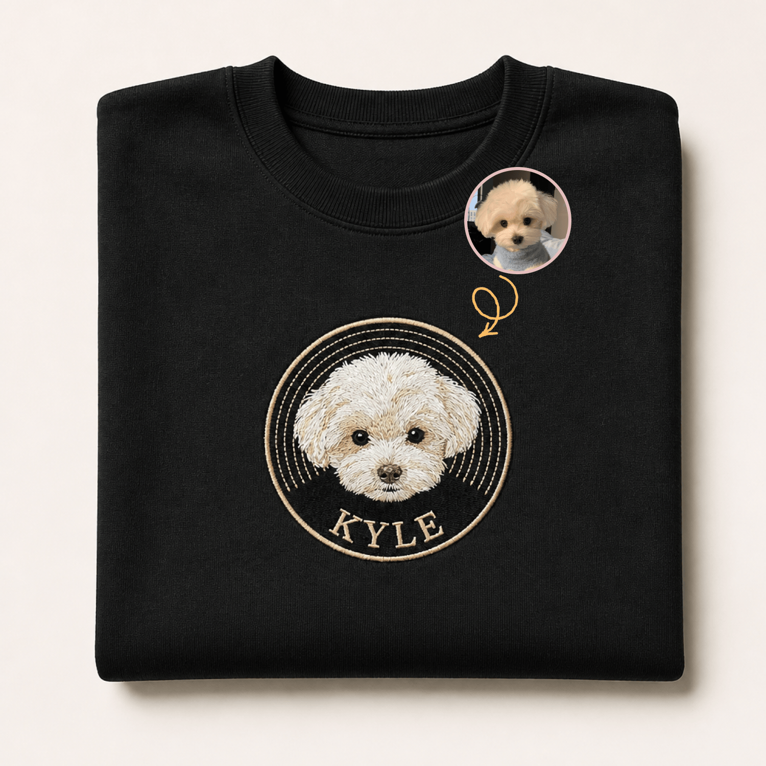 Custom Pet Embroidered Groove Stitch Sweatshirt