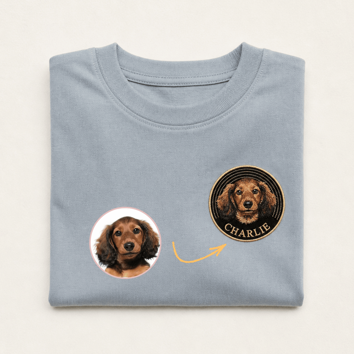 Custom Pet Embroidered Groove Stitch T-Shirt