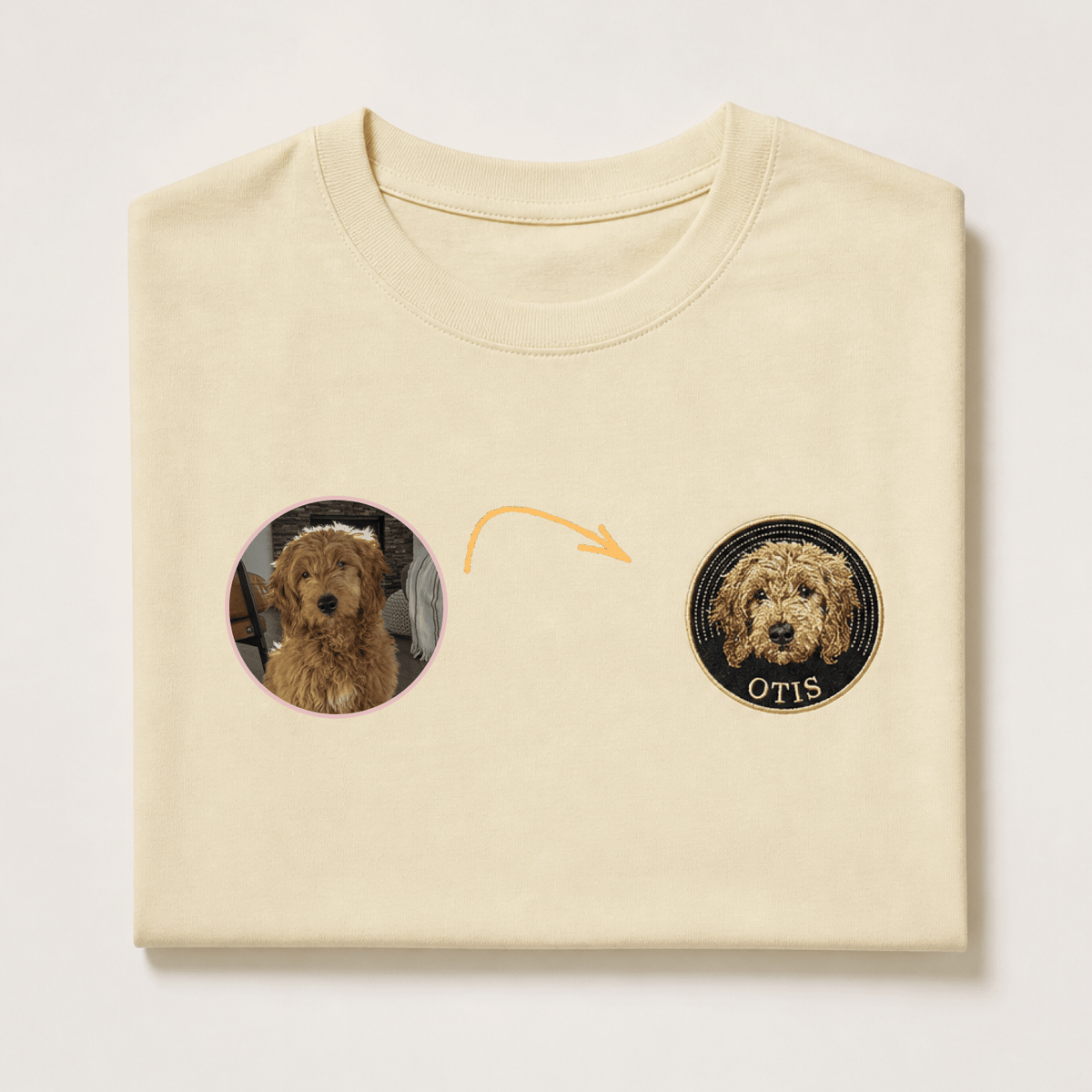 Custom Pet Embroidered Groove Stitch T-Shirt