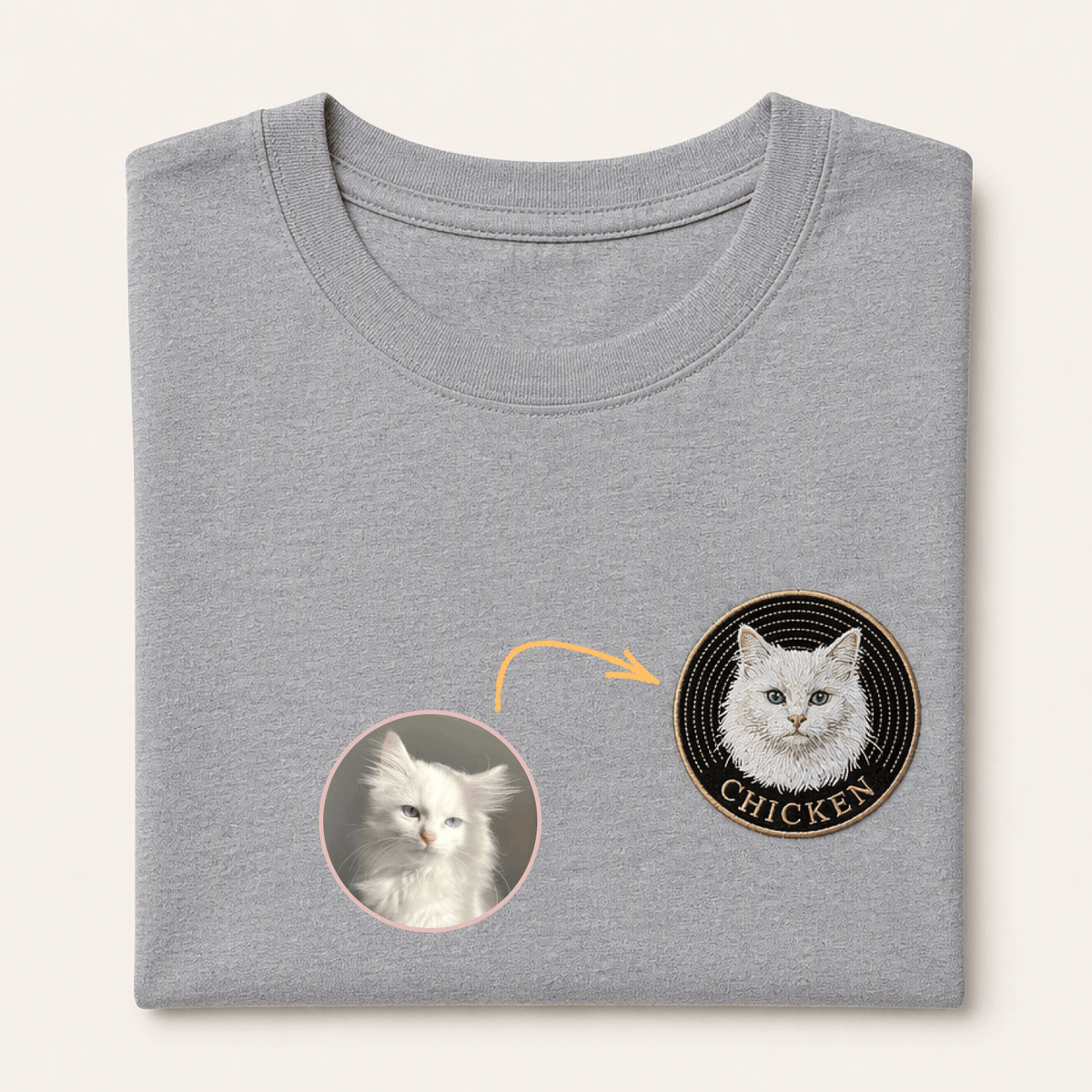 Custom Pet Embroidered Groove Stitch T-Shirt