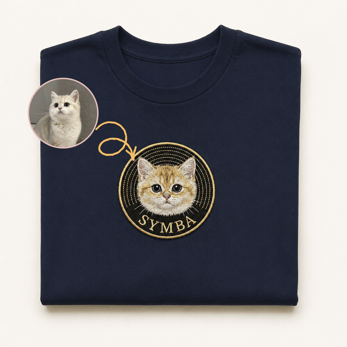 Custom Pet Embroidered Groove Stitch T-Shirt