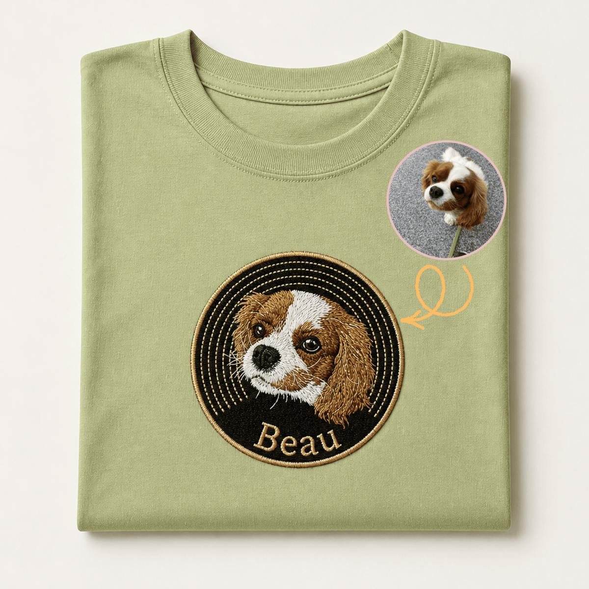 Custom Pet Embroidered Groove Stitch T-Shirt