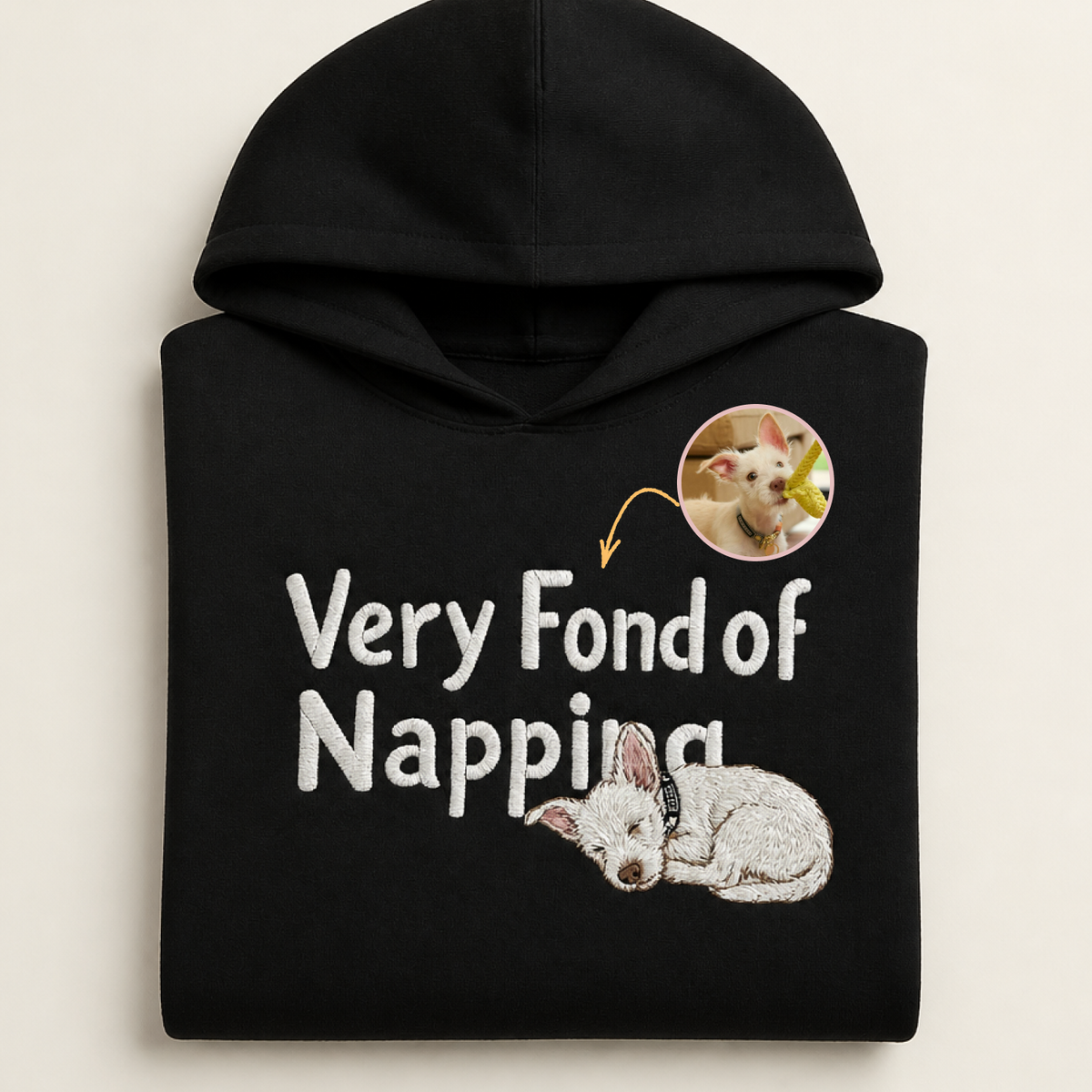 Custom Pet Embroidered Sleepyhead Stitch Hoodie