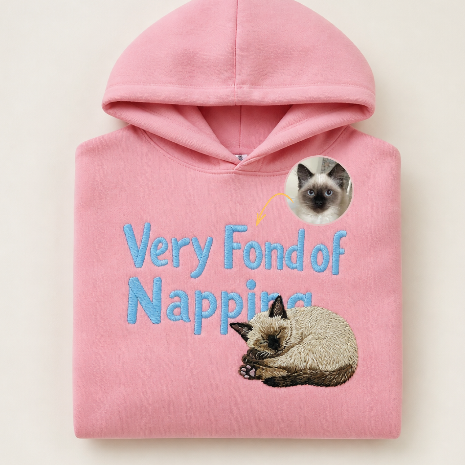 Custom Pet Embroidered Sleepyhead Stitch Hoodie