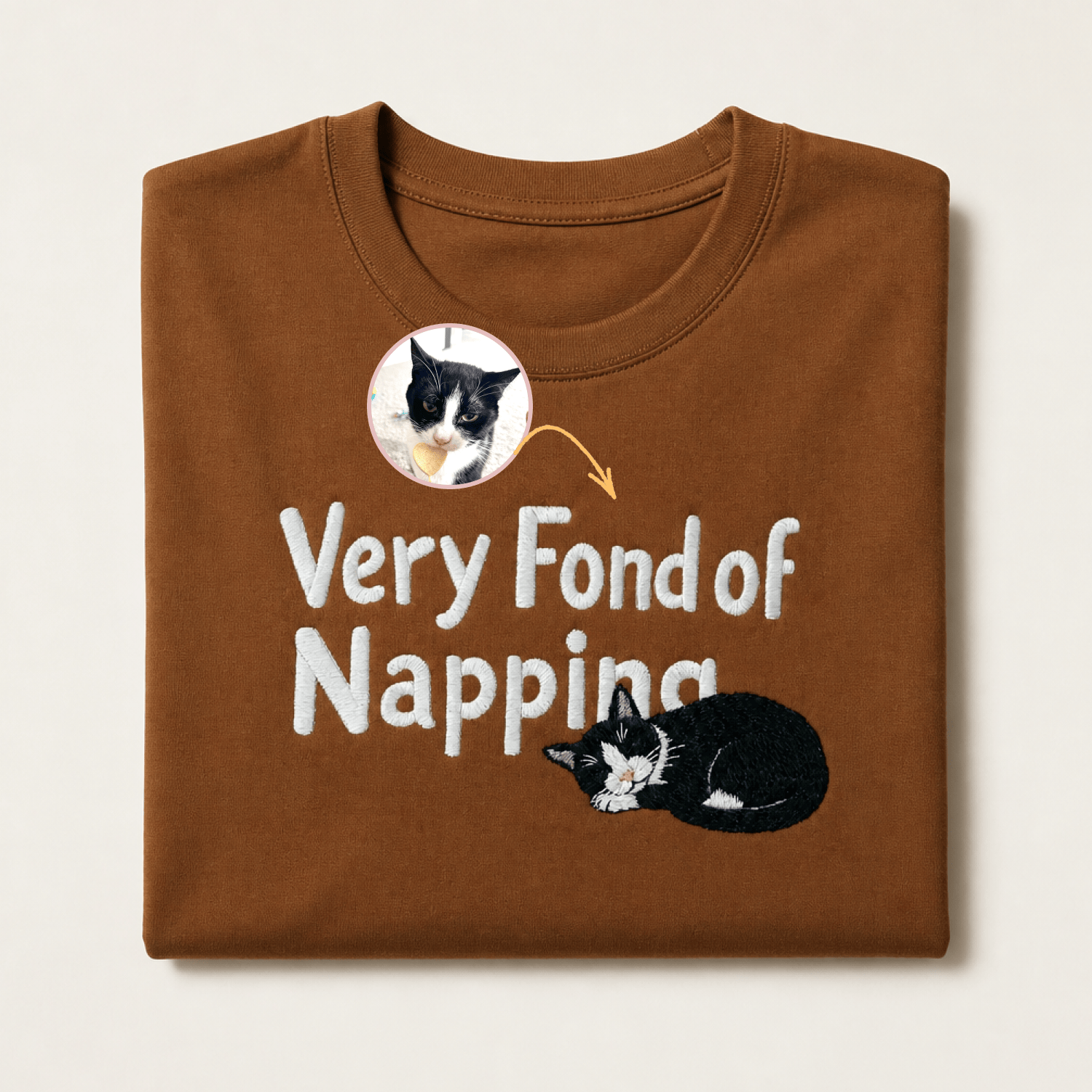 Custom Pet Embroidered Sleepyhead Stitch T-Shirt