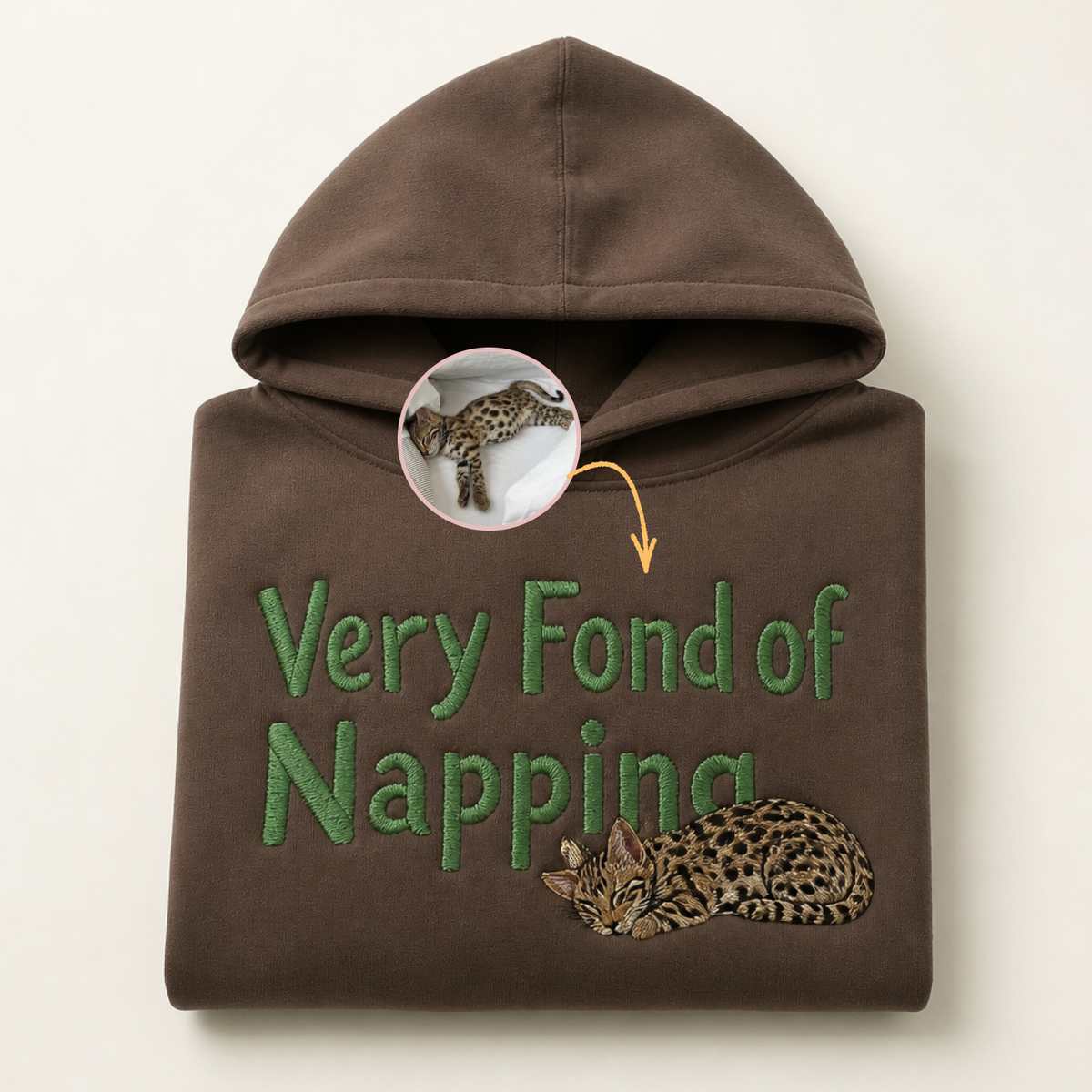 Custom Pet Embroidered Sleepyhead Stitch Hoodie