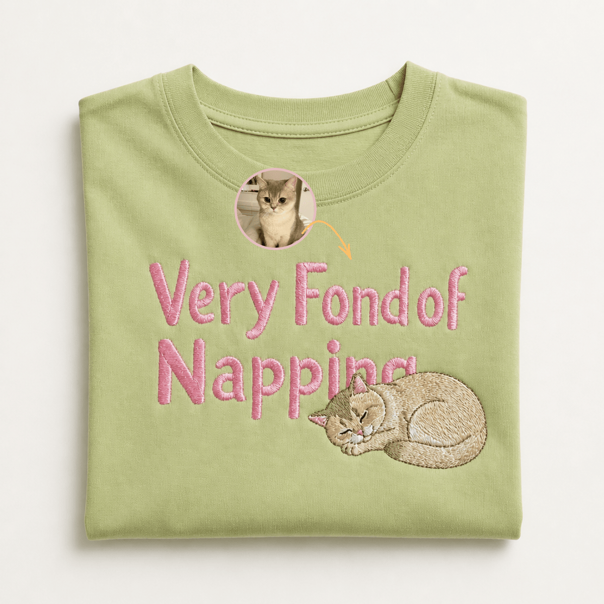 Custom Pet Embroidered Sleepyhead Stitch T-Shirt