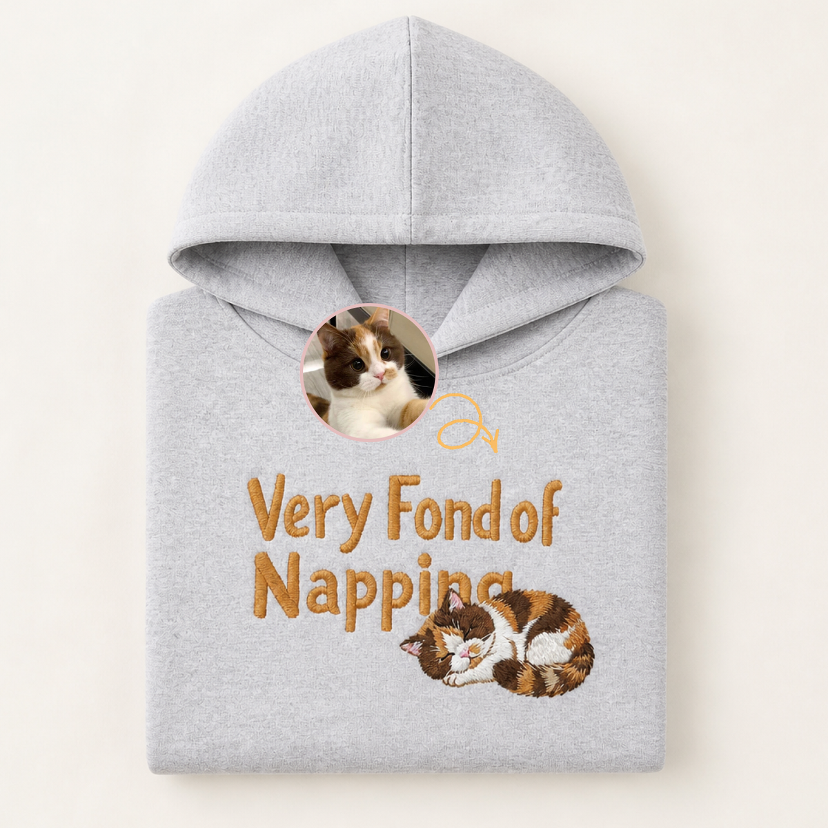 Custom Pet Embroidered Sleepyhead Stitch Hoodie
