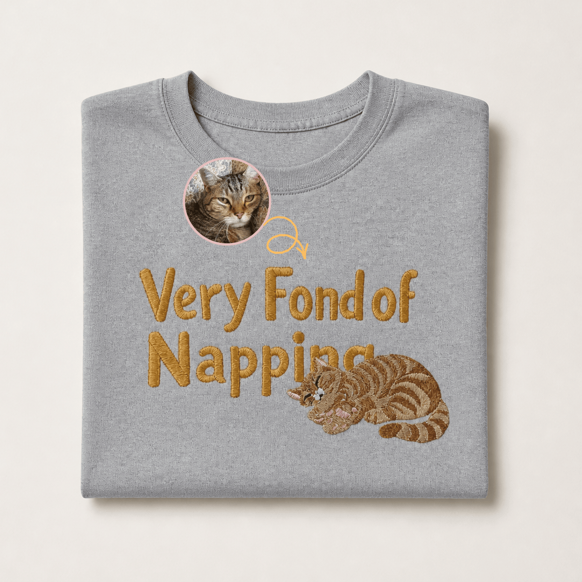 Custom Pet Embroidered Sleepyhead Stitch T-Shirt