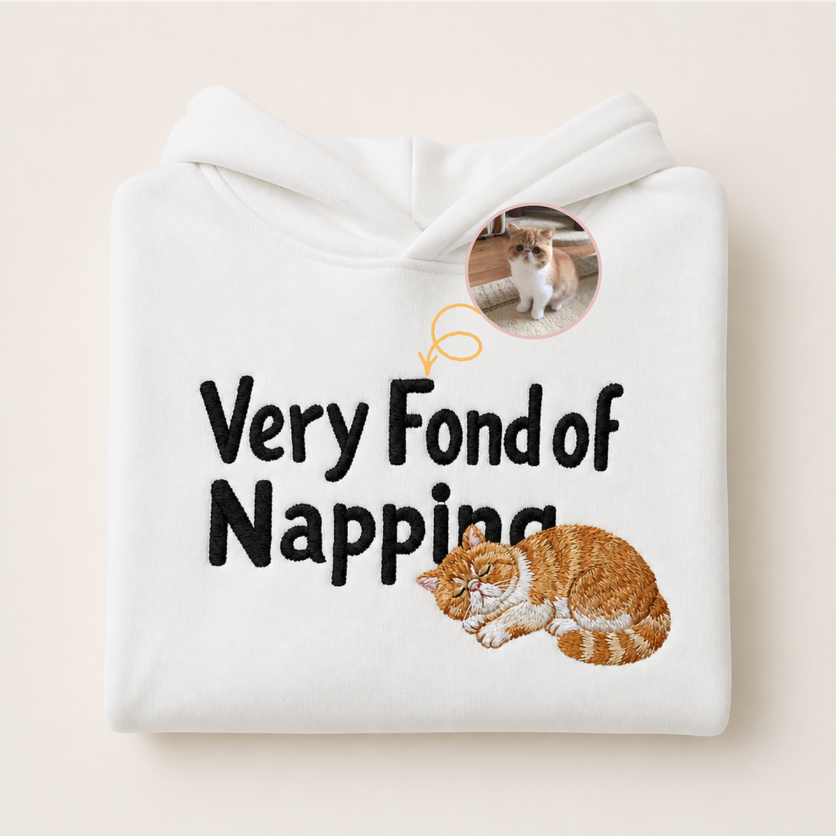 Custom Pet Embroidered Sleepyhead Stitch Hoodie