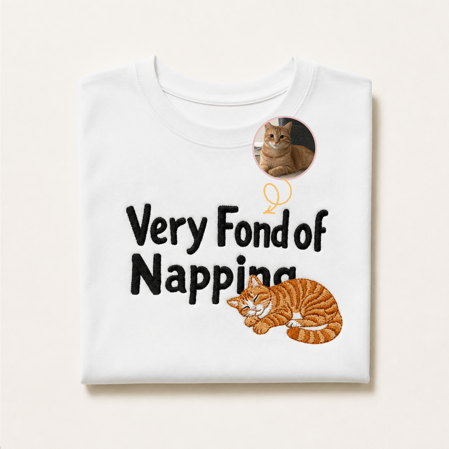 Custom Pet Embroidered Sleepyhead Stitch T-Shirt