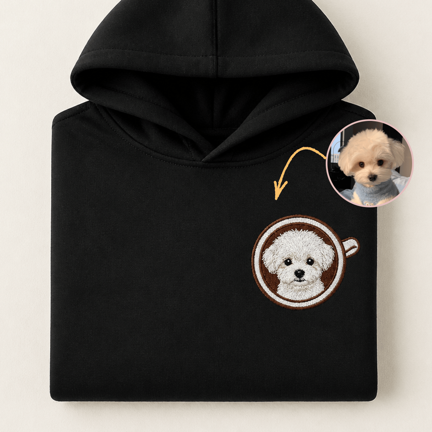 Custom Pet Embroidered Brew Stitch Hoodie