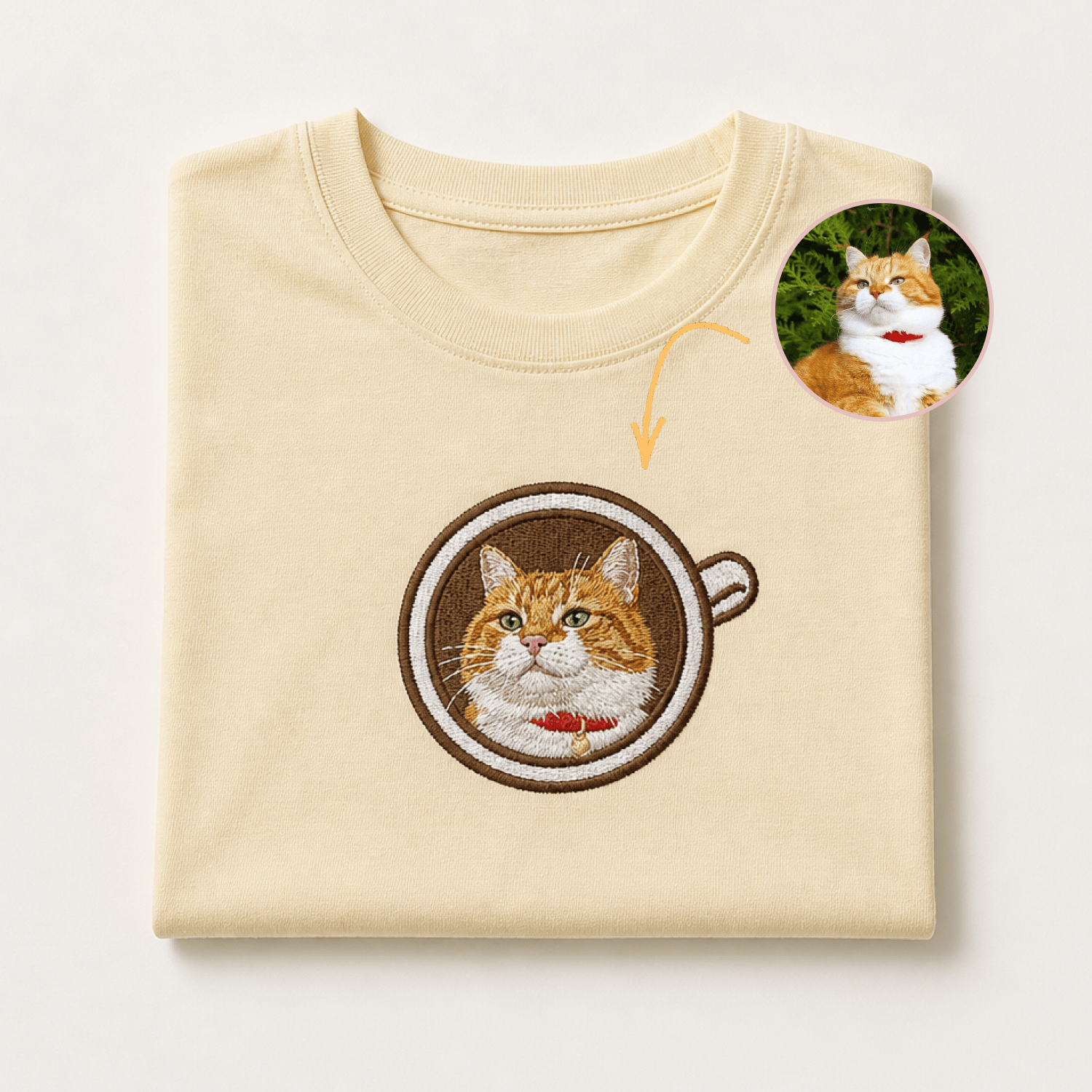 Custom Pet Embroidered Brew Stitch T-Shirt
