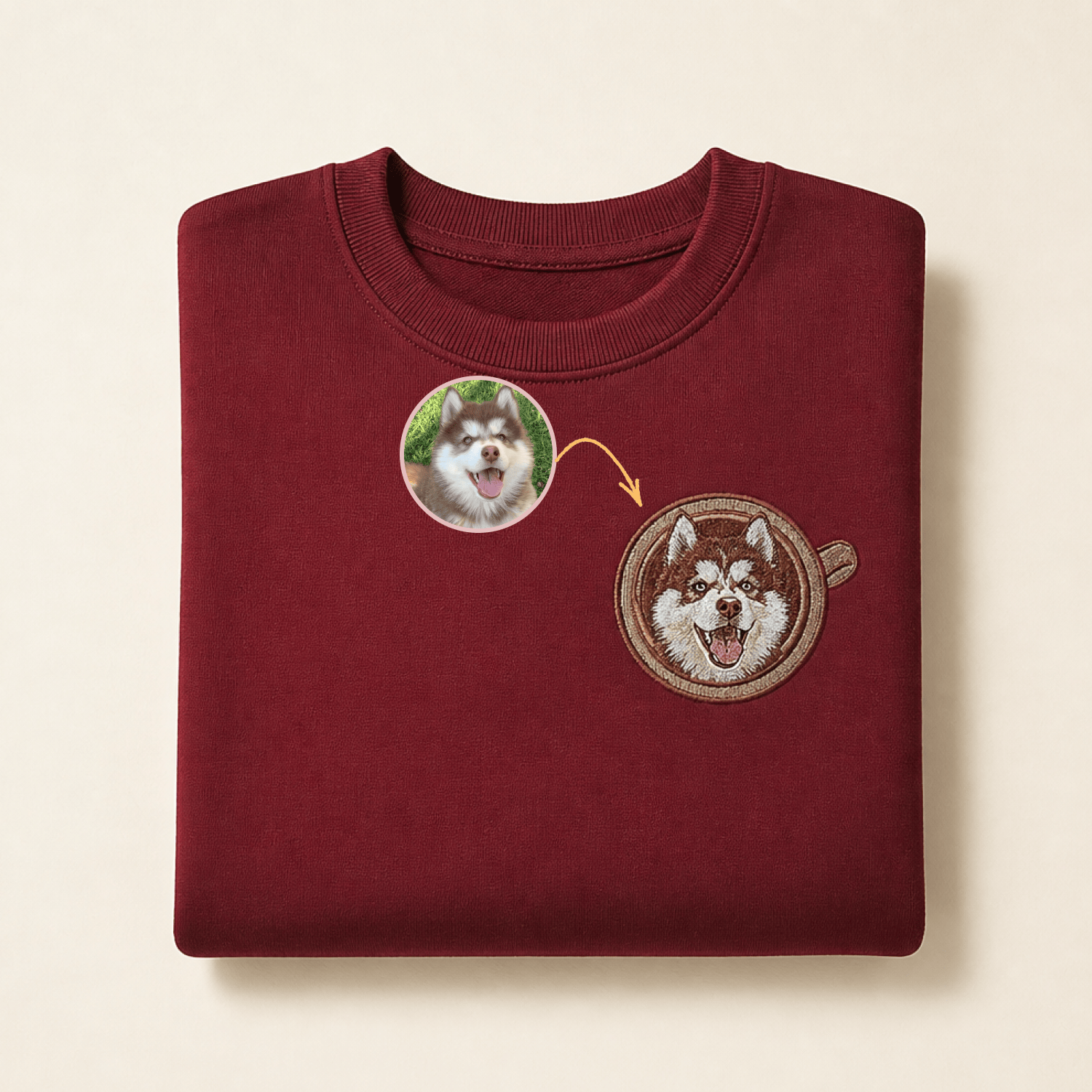Custom Pet Embroidered Brew Stitch Sweatshirt