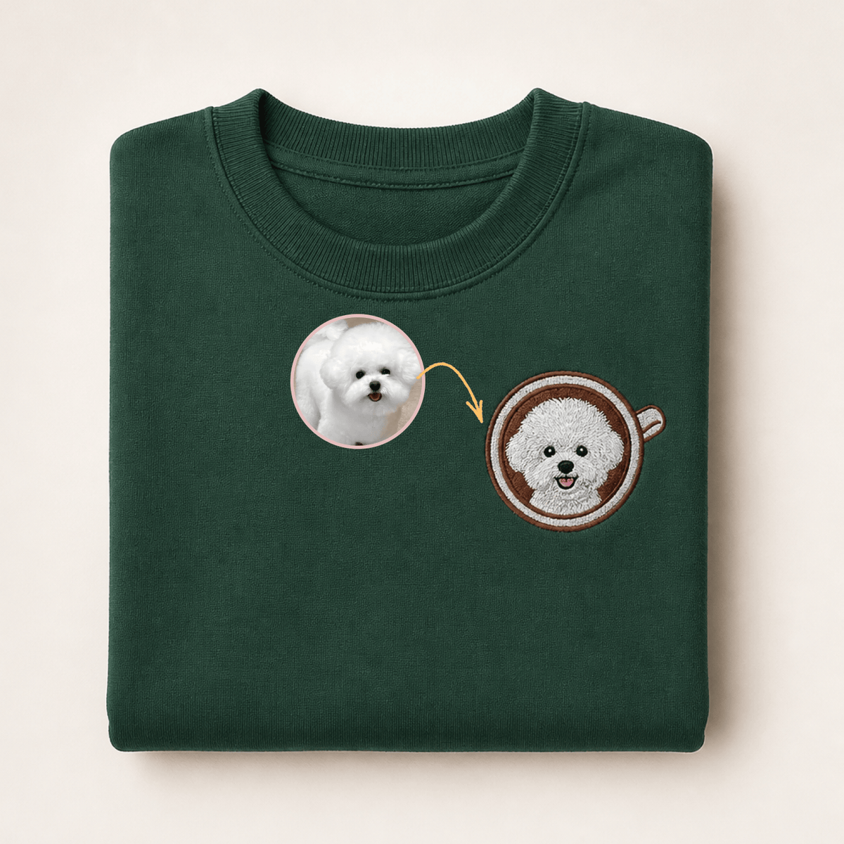 Custom Pet Embroidered Brew Stitch Sweatshirt