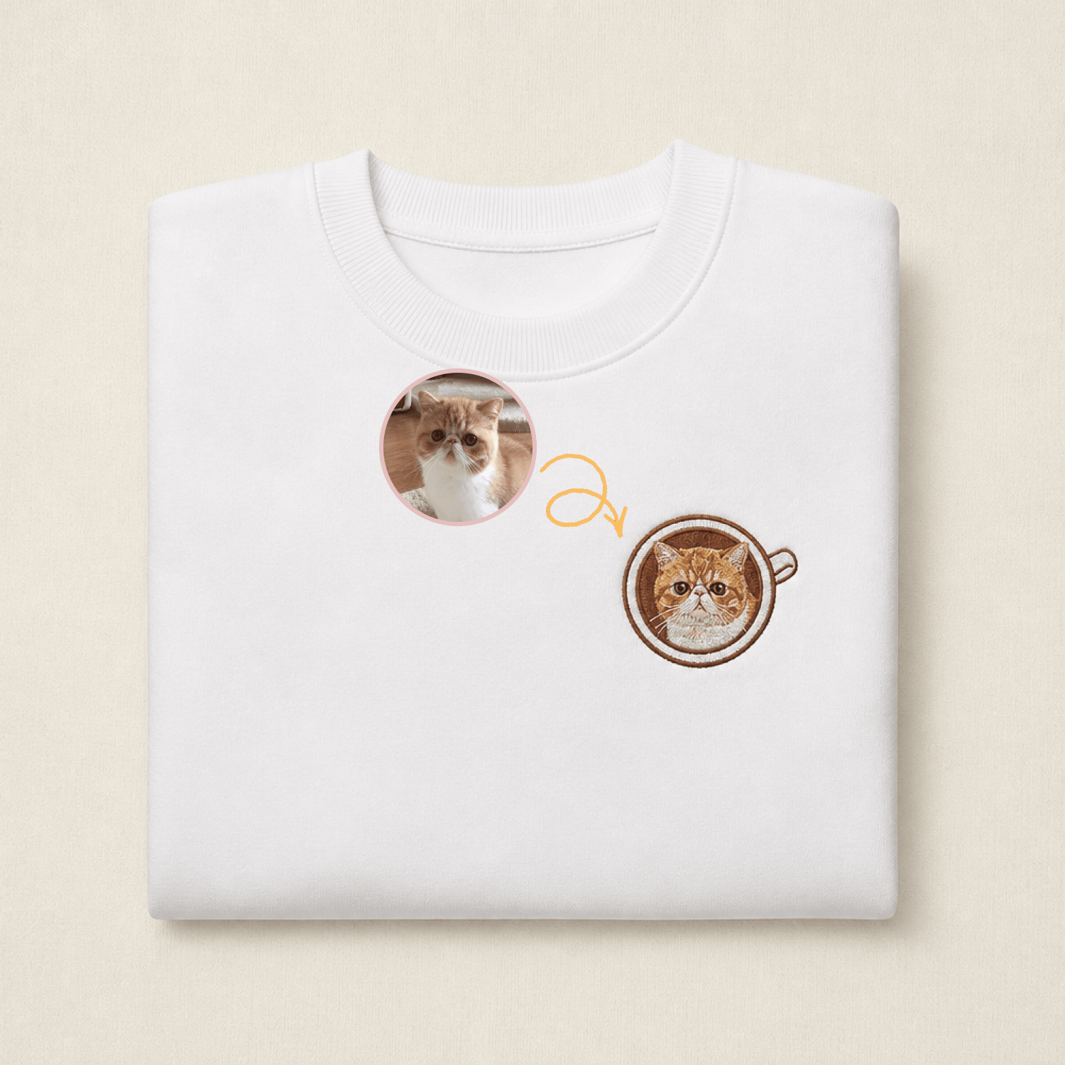 Custom Pet Embroidered Brew Stitch Sweatshirt