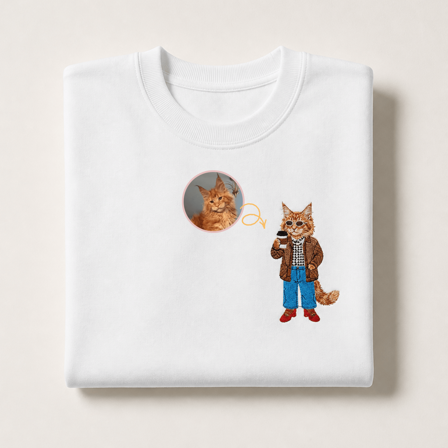 Custom Pet Embroidered Vogue Stitch Sweatshirt