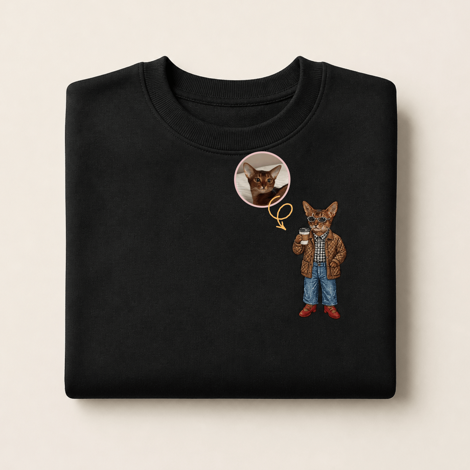 Custom Pet Embroidered Vogue Stitch Sweatshirt
