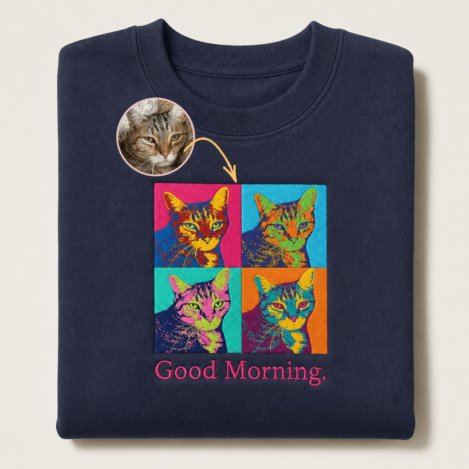 Custom Pet Embroidered Bold Stitch Sweatshirt