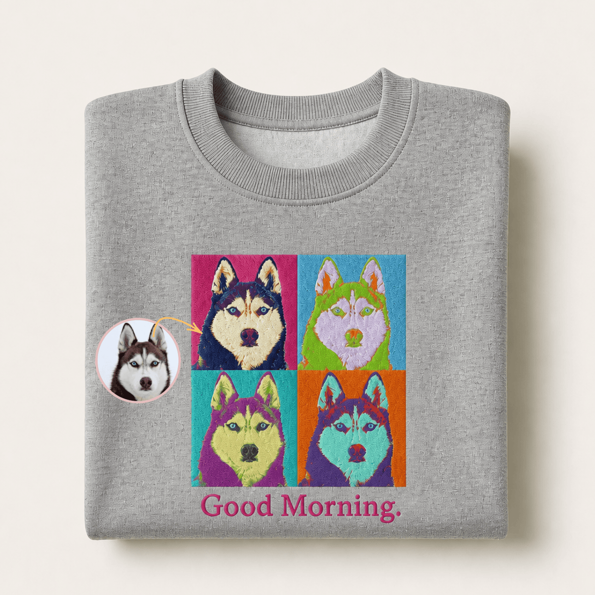 Custom Pet Embroidered Bold Stitch Sweatshirt