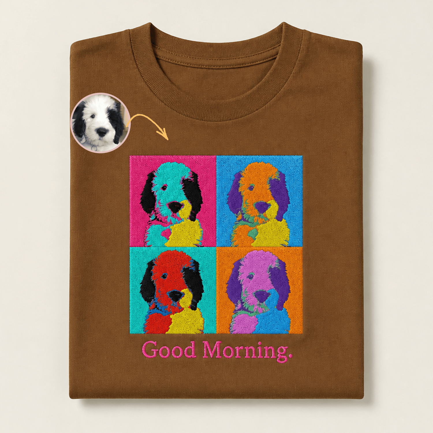 Custom Pet Embroidered Bold Stitch T-Shirt
