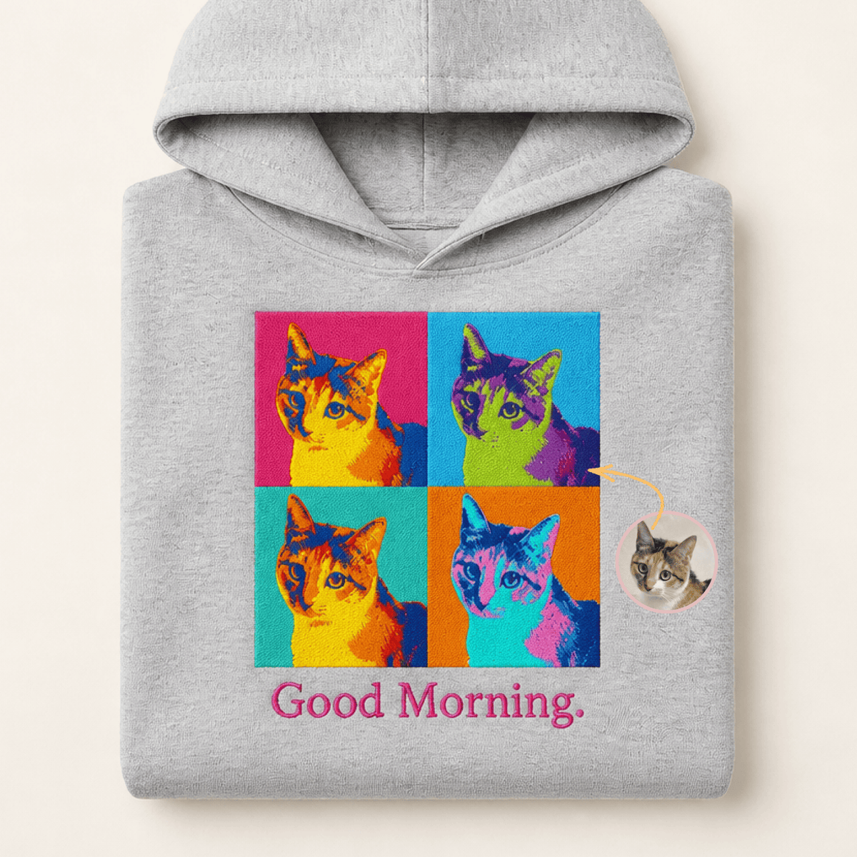 Custom Pet Embroidered Bold Stitch Hoodie