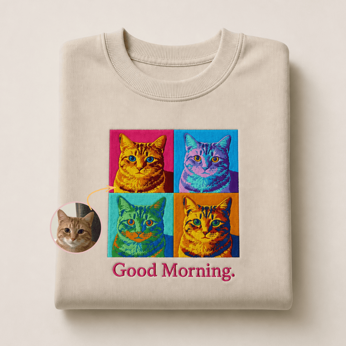 Custom Pet Embroidered Bold Stitch Sweatshirt