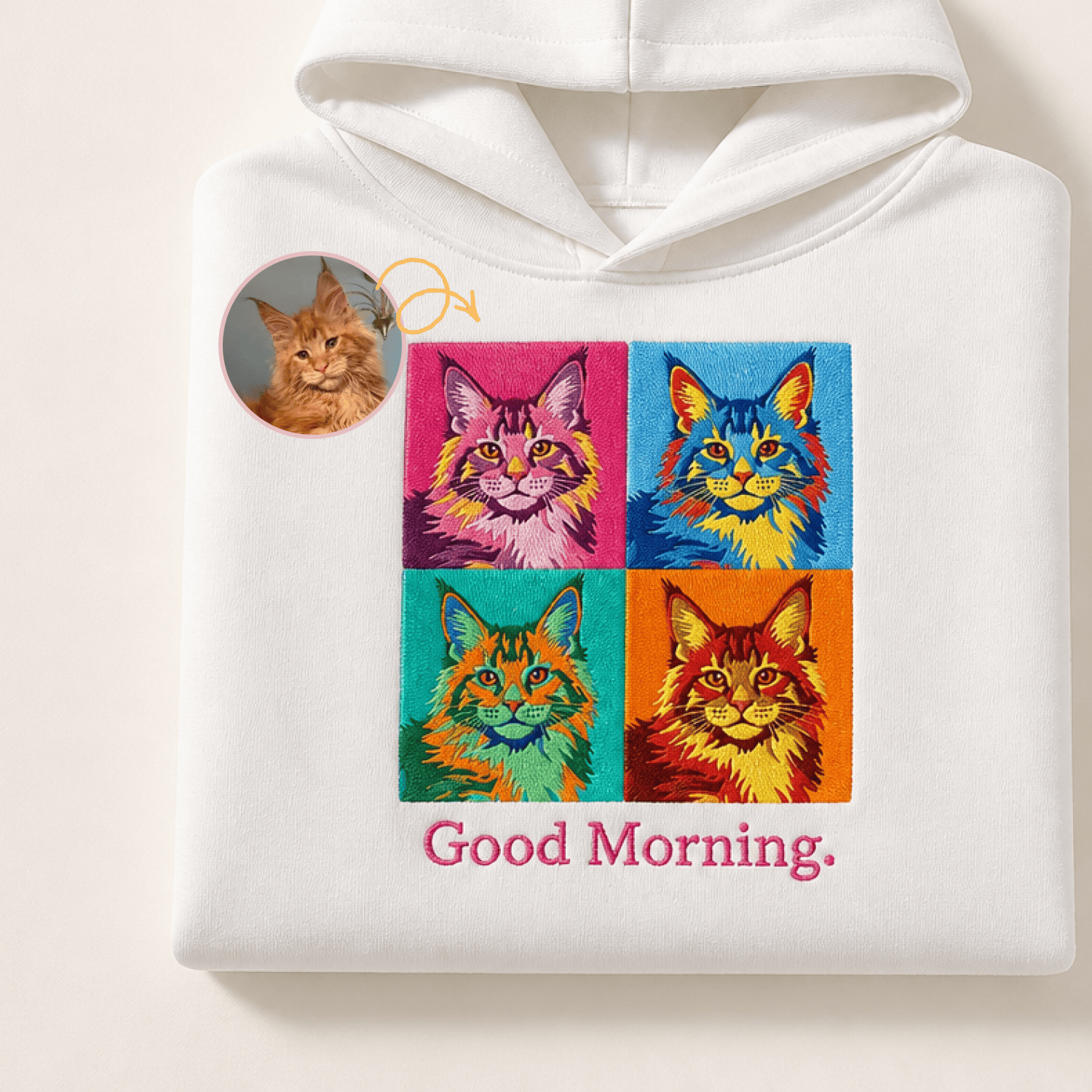 Custom Pet Embroidered Bold Stitch Hoodie