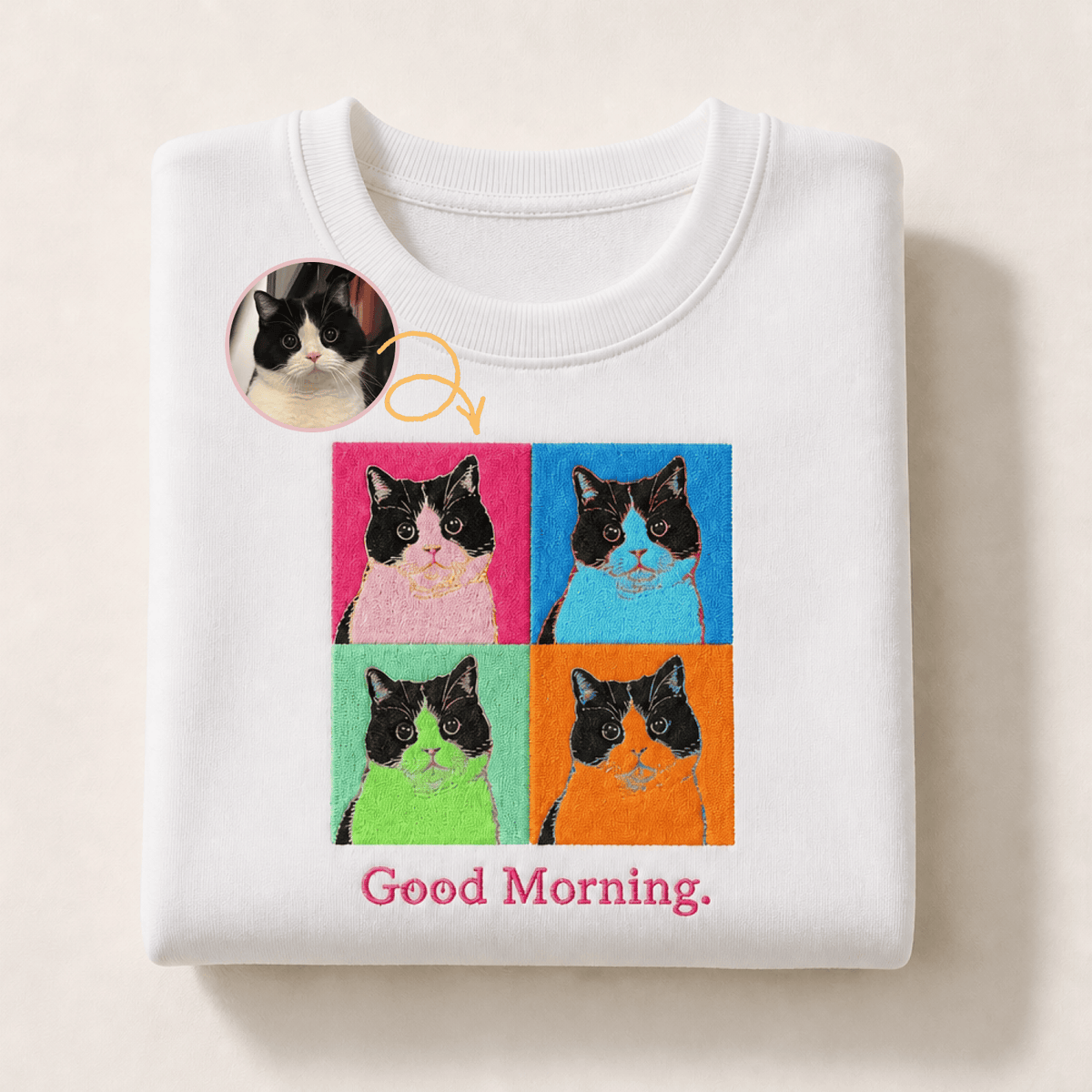 Custom Pet Embroidered Bold Stitch Sweatshirt
